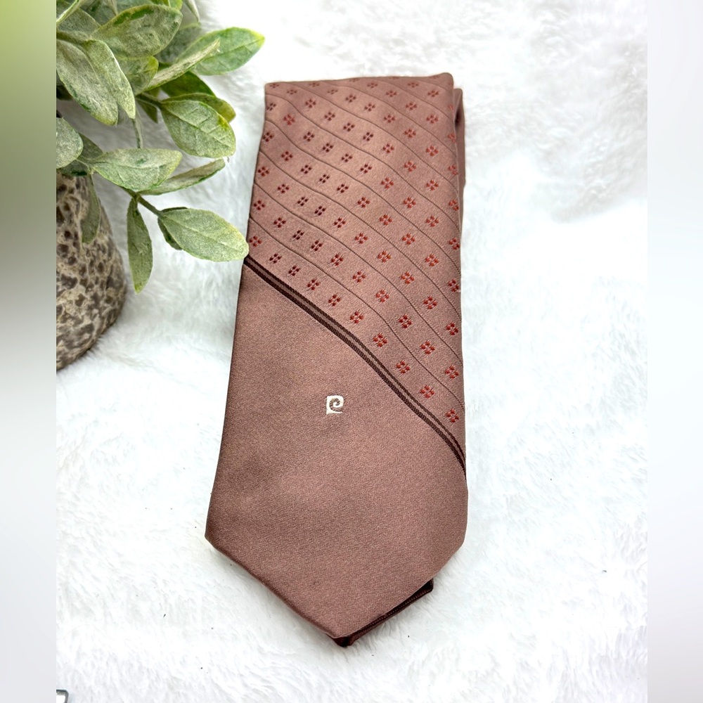 Pierre Cardin Brown Tie with Soft Texture - Picture 3 of 6